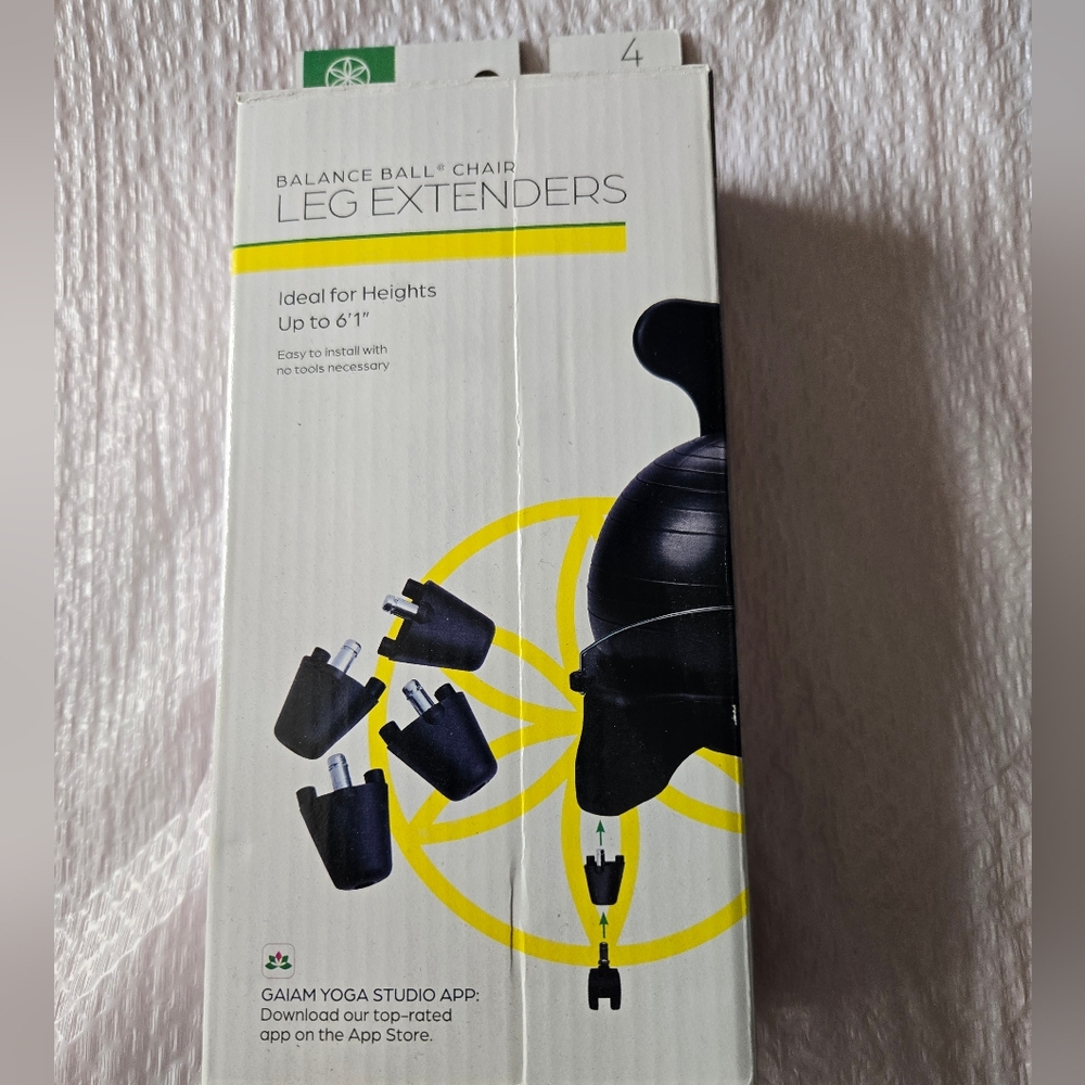 NWT - Gaiam Classic Balance Ball Chair Leg Extenders